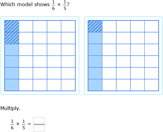 IXL - Multiply two unit fractions using models (Year 6 maths practice)
