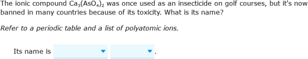 IXL - Name ionic compounds containing polyatomic ions (Year 11 science ...