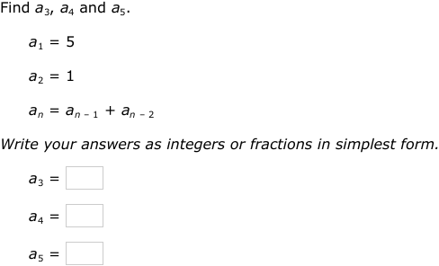IXL - Find terms of a recursive sequence (Year 13 maths practice)