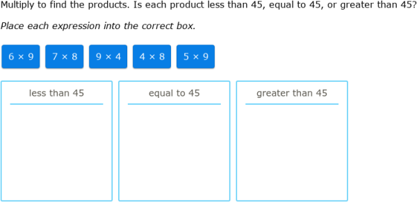 IXL - Multiplication facts up to 12: sorting (Year 4 maths practice)