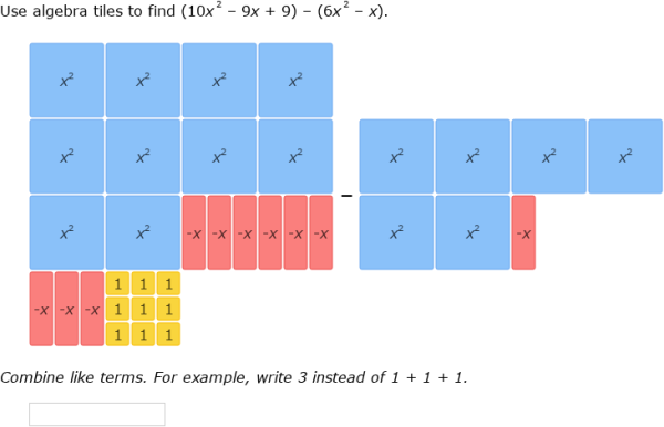 IXL - Add and subtract polynomials using algebra tiles (Year 9 maths ...