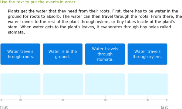 IXL - Determine the order of events in informational texts (Year 4