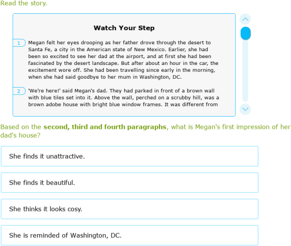 IXL Analyse short stories (Year 7 English practice)