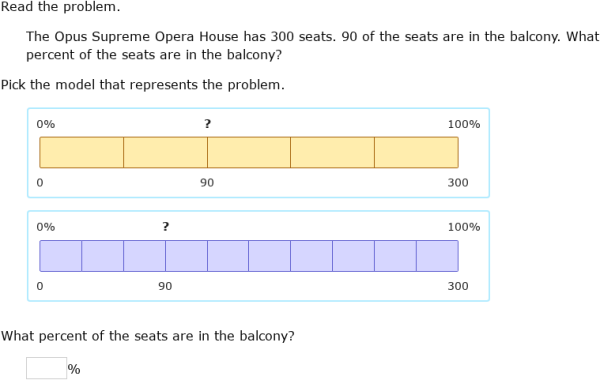 IXL - Solve percent problems using bar models (Year 8 maths practice)