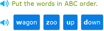 IXL - Put the words in ABC order (Year 2 English practice)