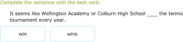 IXL - Use the correct verb – with compound subjects (Year 7 English